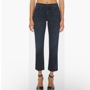 MOTHER The Rider High Waist Ankle Slim Straight Leg Jeans Night in Paris